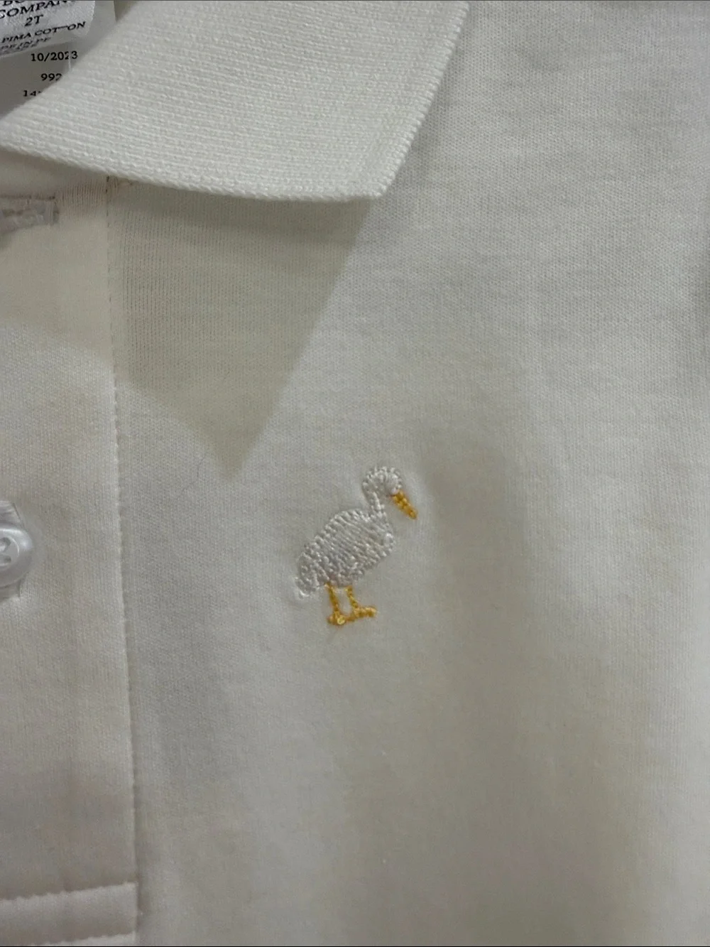 TBBC Prim & Proper Short Sleeve Polo Shirt in Worth Avenue White 2T NWT